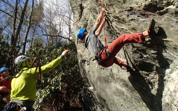 rock climbing trip for young adults in north carolina